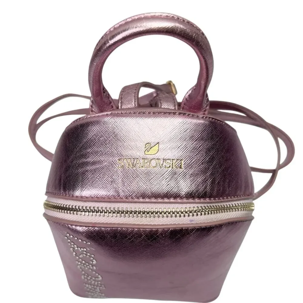 Swarovski Sparkling Logo Mini Backpack Bag Glitter Pink Bling Luxury Glam